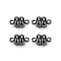 Vierer-Set magnetischer Schmuckverschlüsse in Gunmetal-Schwarz für DIY-Halsketten - 7mm / Gunmetal-Schwarz