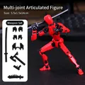 Red 13-jointed movable 3D printed action figure with black weapon kit and spare hands - Gen 3 Black Red With 4 Weapons 3 Hands