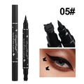 Double-ended black eyeliner pen with butterfly stamp and liquid liner tip for eye makeup - 5# Butterfly Stamp