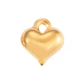 Polierter goldener 3D-Herzanhänger für DIY-Schmuck-Halsketten und Armbänder - 13mm*11mm / Herz-2 Gold