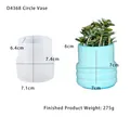 Cylindrical silicone mold for DIY planters with a blue ring textured succulent pot - Ribbed Vase Mold