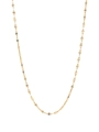 Detailed close-up of a gold-plated snake bone blade chain necklace for layered styling - Gold Lip Chain