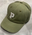 Army green baby baseball cap featuring white embroidered P letter for toddler boys and girls - Kids (2-8 Years) / P Letter Army Green