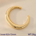 Polished 18K gold-plated stainless steel hollow bangle with 62x13mm inner diameter - Thickened Open Gold (KB188661-GC) / Inner 62x13mm/26g