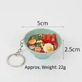 Realistischer 5-cm-Ramen-Schüssel-Schlüsselanhänger mit Nudeln und Ei-Detail - Rindfleisch-Eier-Nudeln / Schlüsselanhänger-Stil