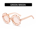 Pink glitter flower children sunglasses with round lenses and sparkly frame - Transparent Orange Glitter Frame Orange Lens