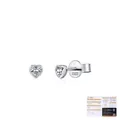 Sparkling S925 sterling silver heart-shaped moissanite stud earrings with GRA certificate - 0.10 Carat / S925 Sterling Silver (0.10Ct/3mm)