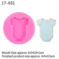 Siliconen vorm babyrompertje voor fondant met blauw voorbeeld en afmetingen - 4# Babyboxpakje / Roze