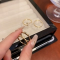Exquisites goldenes Ring-Set mit Zirkonia-Herz und Stern für einen minimalistischen Stil - J540 Gold/Set