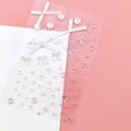 Iridescent butterfly and pearl facial jewelry stickers set for fairy makeup looks - White Flower Butterfly Jewels (BJA-645)