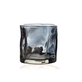 Smoky grey whiskey glass with unique twisted origami texture on a white background - 190ml / Smoky Grey Twist Cup