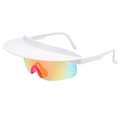 Outdoor sports cycling sunglasses with white frame and vibrant gradient protective lenses - White Frame Red Mirror