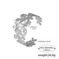 Bracciale rigido in acciaio inossidabile argento con design floreale traforato da 40mm - Stile Fiore Colore Acciaio (Z185)