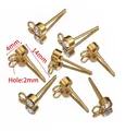 Orecchino a perno dorato in acciaio inox con strass 4mm e asola da 2mm per DIY - Oro-4mm-Anello Orizzontale