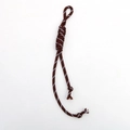 Adjustable dark brown braided nylon lanyard with white accents for phones and bags - Coffee