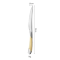 Golden mesh handle stainless steel dinner knife with 23cm length and 78g weight details - Gold Handle Steak Knife