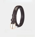 Ceinture en cuir véritable pour femme style minimaliste ceinture jeans décontractée brun - Petite Boucle Carrée / Café
