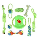 Detailed set of 9 durable cotton rope dog toys for chewing and cleaning teeth - 9-Piece Set Option 1 (B91126)