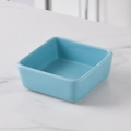 Sky blue ceramic square snack bowl on marble surface with minimalist Nordic design - Light Blue