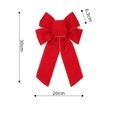 Handmade 30x20cm red velvet Christmas bow with gold stitched edges for tree decor - 30cm x 20cm