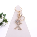 Golden crystal letter X keychain with crown and sparkling rhinestones for backpack - Letter X / Gold