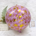 Pink and gold leopard print 4D foil balloon for elegant party background decoration - 4D Sphere Pink Leopard / 22 Inch