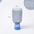 Artistic high borosilicate glass cup with smoke grey body and vibrant blue wavy base - 350ml / Blue & Grey Contrast