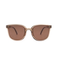 Foldable butterfly sunglasses with translucent brown frames and metal bridge detailing - 2nd Gen - Champagne