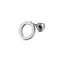 Minimalist silver titanium steel geometric round stud earring for cartilage piercing - Steel Color Round