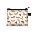 Portable butterfly print coin purse for kids featuring a durable zipper and lanyard - Full Surface Color Butterfly Illustration