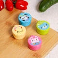 Miniature round plastic sauce containers with cute animal cartoon lids for kitchen use - Round Animal / Multicolor/Set of 4