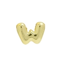 Polished 18k gold bubble style letter W pendant with smooth 3D balloon metallic finish - Gold Letter W (Pendant Only, Without Chain)