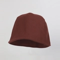 Dark brown wool blend bucket hat with minimalist design and reinforced stitching details - M (56-58cm) / Burgundy