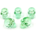 Mini translucent green crystal skulls with golden crackle patterns for Halloween decor - No.14 (Green Gold Crackle)