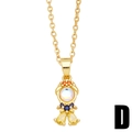 Detail of mermaid fairy pendant necklace featuring colorful zircon stones and gold plating - Multicolor D