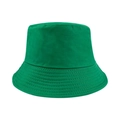 Leuchtend smaragdgrüner Anglerhut aus Baumwolle mit Ziernähten für Damen und Herren - M (56-58cm) / Grün Außen / Schwarz Innen