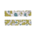 Par de pinzas para el cabello en tela amarilla con motivos florales blancos y azules - Estilo 5 (Floral Amarillo Blanco y Azul)