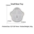 Macro view of cartoon nose face silicone mold with detailed measurements and dimensions - D3426-Small Nose Tray Mold