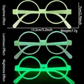 Neon green fluorescent party glasses in 13.2cm width featuring glow in the dark plastic - Round / Light Green