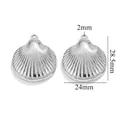 Stainless steel mermaid pendant with dimensions: 24mm width and 28.5mm total height - Steel Color Shell-524