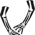 Halloween bloody chef skeleton long gloves with realistic bone prints for cosplay costumes - Extra Long Skeleton Gloves