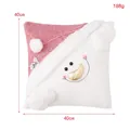 Rosa Weihnachts-Schneemann-Kissenbezug 40x40cm mit Stricktextur und Silberpailletten - Rosa Schneemann Stil (Ohne Kern)