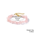 Pink bohemian stretch bracelet with irregular natural stones and golden clasp - Soft Pink Quartz (Lobster Clasp)