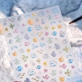 Sea life ocean theme holographic nail stickers with tropical fish and turtles M-1167 - M-1167 Jelly Glue
