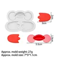 Funny cartoon mouth and eyes silicone mold for DIY resin crafts and fondant accessories - 4#B881 Grey