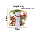 Christmas snowman napkin ring with cat dog and heart pendant set with rhinestones - Snowman and Pets