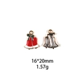 Detail of 16x20mm Christmas bell charms with red oil drip and gold alloy finish - Christmas Bell-16*20mm