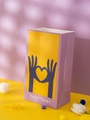 Retro cadeauzakje in olieverfstijl met harthandenpatroon in paars en geel - 6 Stuks Stijl C-Harthanden