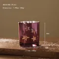 Pink purple glass Christmas candle holder with elegant star-shaped hollow pattern - Pink Purple Star Style (HG18-840)