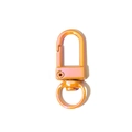 Rainbow plated orange metal spring gate ring swivel lobster clasp for DIY keychain crafts - UV Light Orange